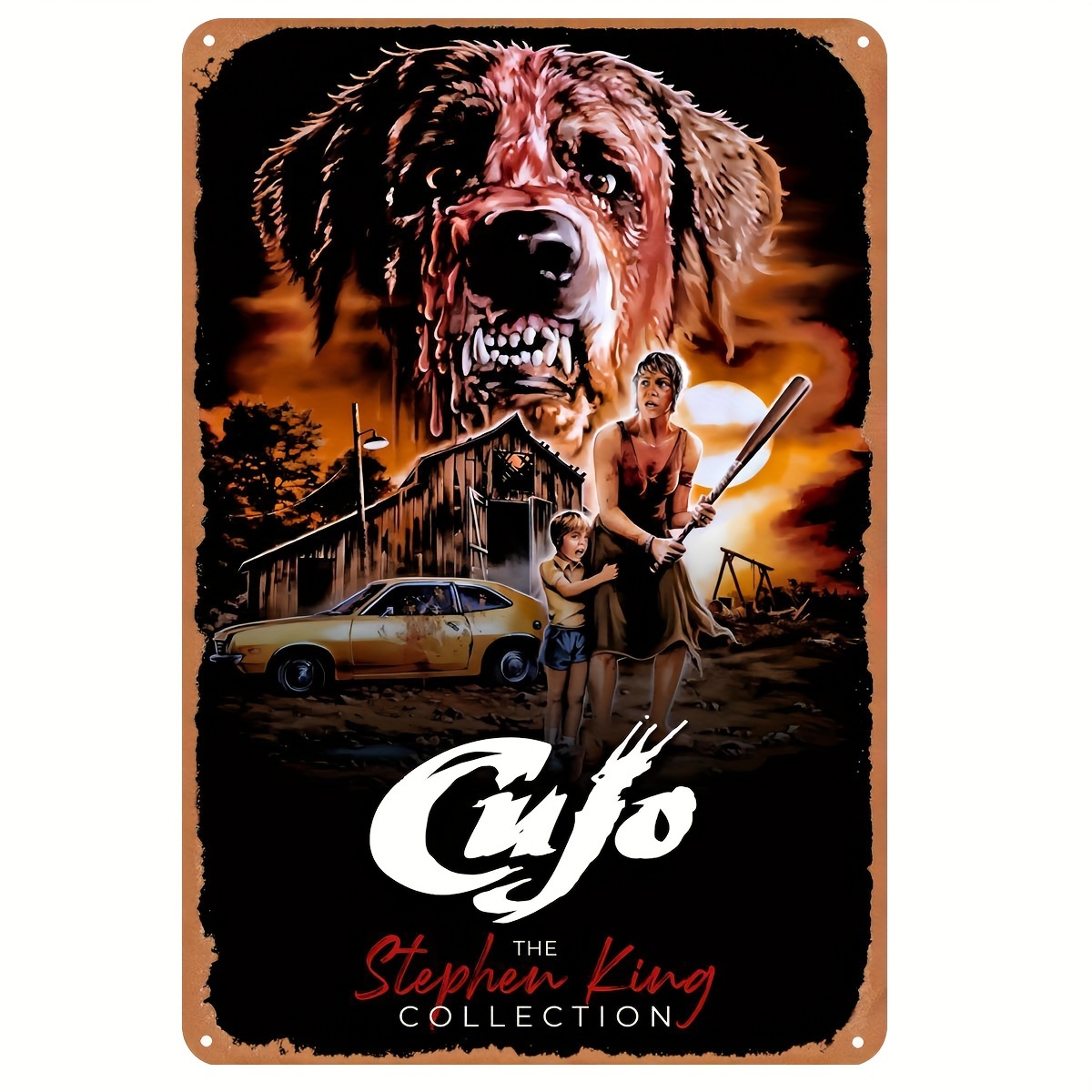 Vintage Collectible Tins - Cujo (1983) Vintage Metal Tabela -
