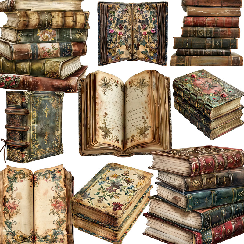 Vintage Collectible Books - 20 adet/paket Vintage Kitaplar Etiket DIY