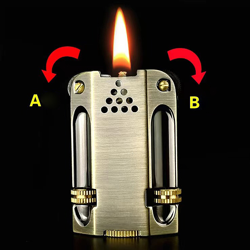 Vintage Collectible Lighters - Vintage çinko alaşım çift çakmaktaşı tekerlek