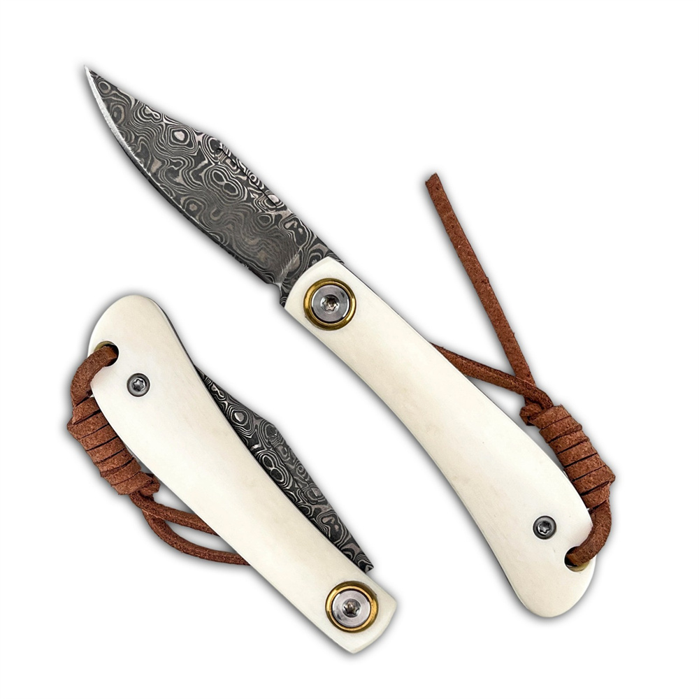 Vintage Collectible Knife - Kompakt Vintage Şam Çelikli Katlanır Cep