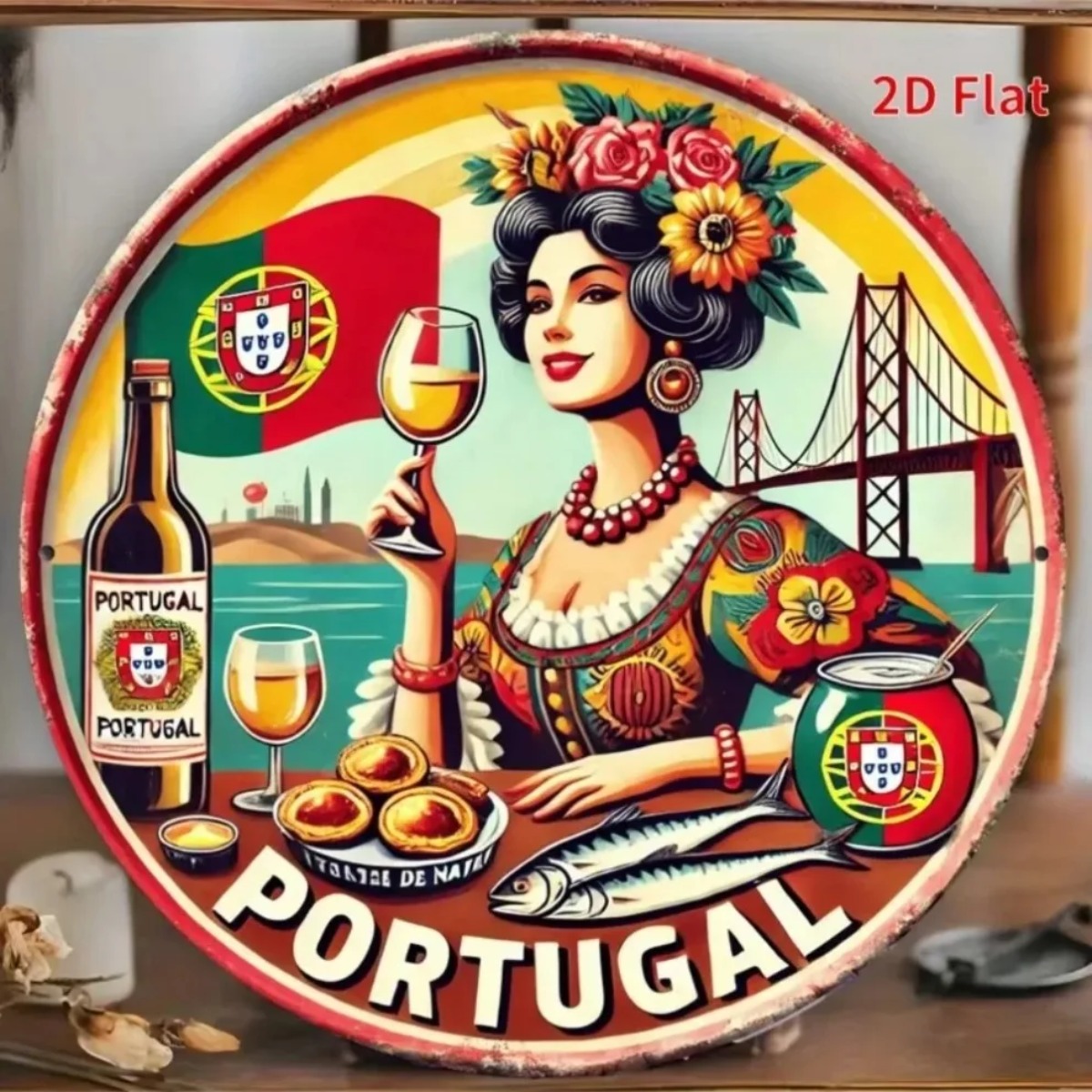 Vintage Collectible Tins - Vintage Retro Yuvarlak Metal Tabelalar Yüksek
