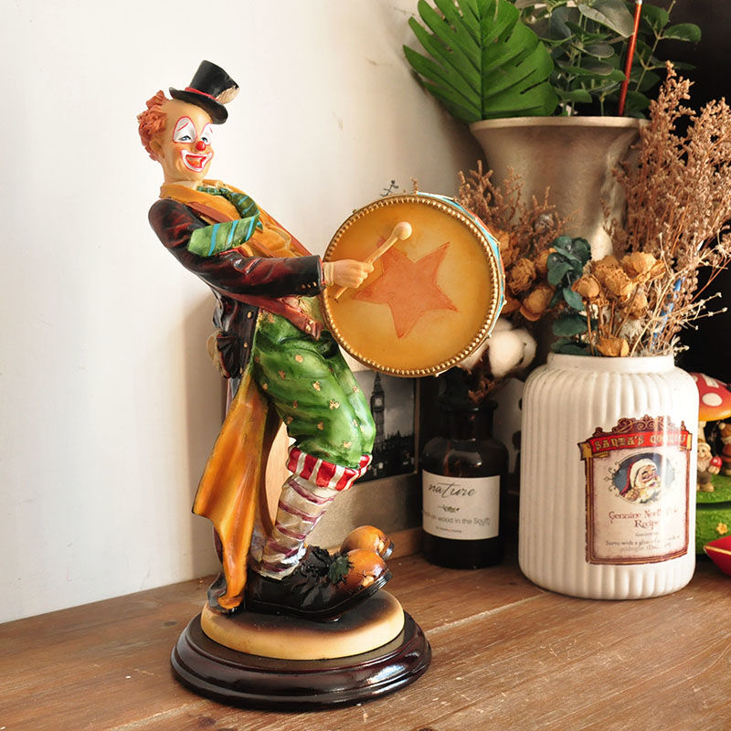 Vintage Collectible Clowns - Vintage El Yapımı Resimli Performans Palyaço
