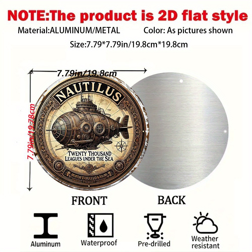 Vintage Collectible Tins - Vintage Nautilus Denizaltı Duvar Plakası -