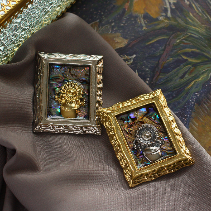 Collectible Vintage Brooches - Muylinda Vintage Van Gogh ayçiçeği broş