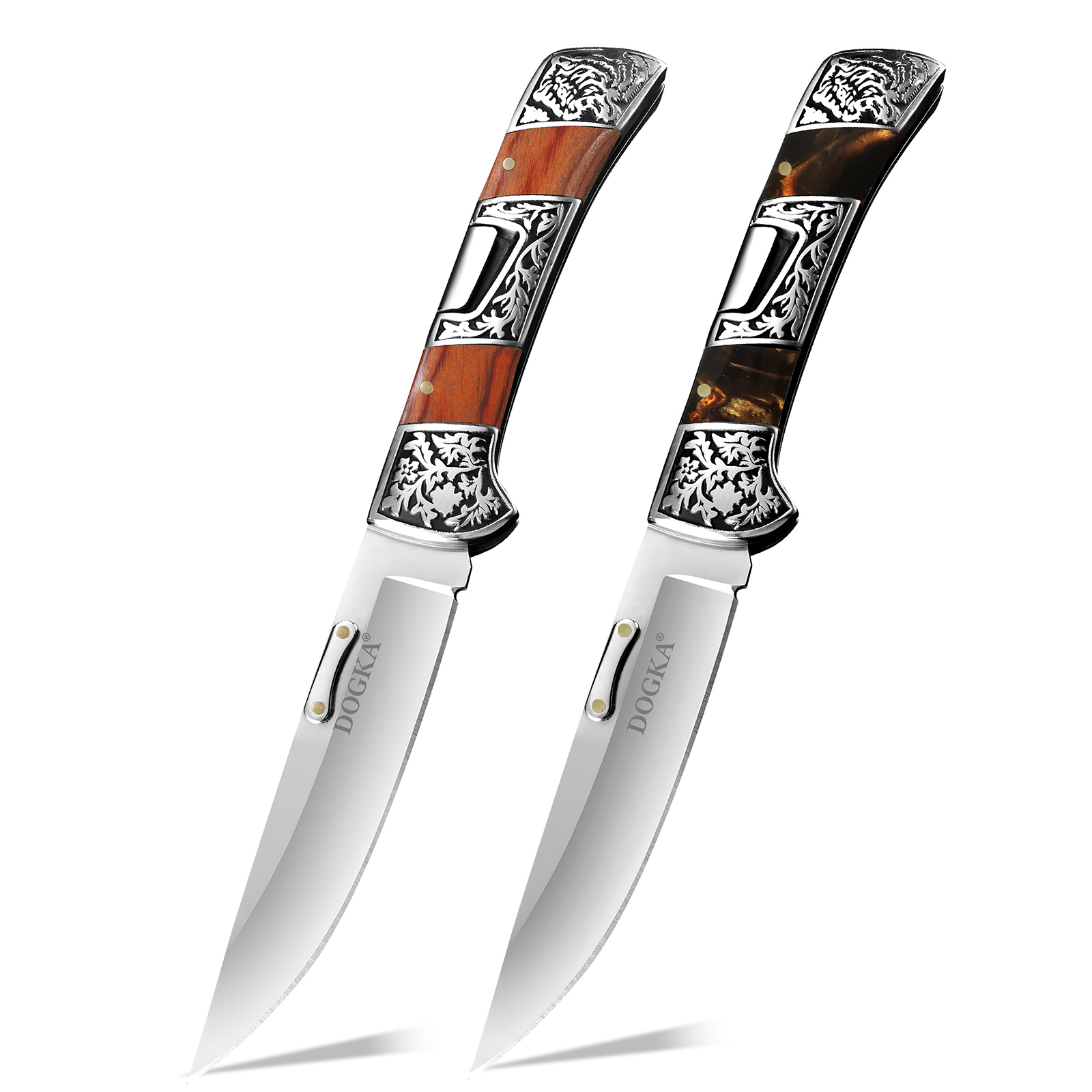 Vintage Collectible Knife - Vintage Oymalı Katlanır Cep Çakısı Retro